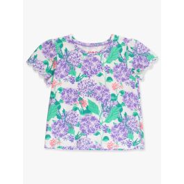 Purple Hydrangea Garden Short Sleeve Scallop Tee