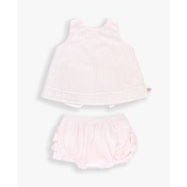 Pink Seersucker Ric Rac Swing Top and Bloomer Set