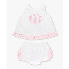 White Swiss Dot Swing Top and Bloomer Set