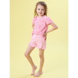 Pink Kids Ruffle Trim Woven Shorts