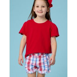 Lincoln Plaid Ruffle Trim Woven Shorts
