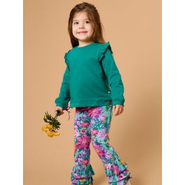 Wisteria Blooms Flare Pants, with Signature Rear Ruffles