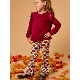 Maple Blossoms Flare Pants, with Signature Rear Ruffles