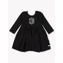 Black Knit Long Sleeve Twirl Dress