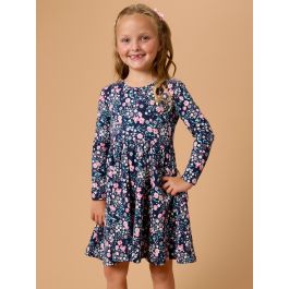 Moonlit Meadow Knit Long Sleeve Twirl Dress