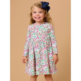 Wildflower Meadow Knit Long Sleeve Twirl Dress