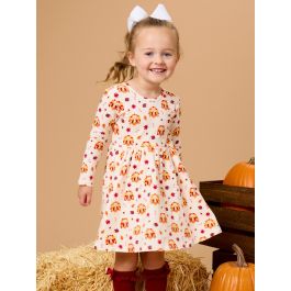 Gobble Gingham Knit Long Sleeve Twirl Dress