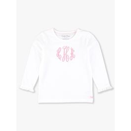 White Knit Long Sleeve Ruffle Layering Tee