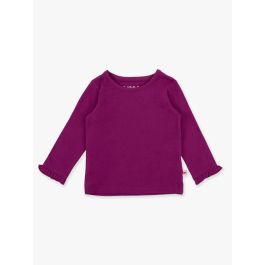 Plum Tart Knit Long Sleeve Ruffle Layering Tee
