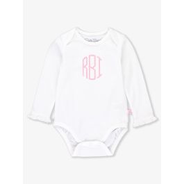 White Knit Long Sleeve Ruffle Layering Bodysuit