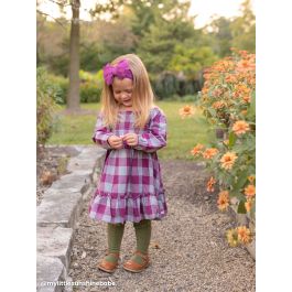 Hartford Plaid Long Sleeve Smocked Ruffle Hem Dress