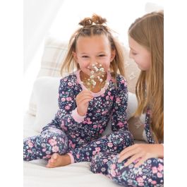 Moonlit Meadow Toddler Ruffle Long Sleeve Pajama Set, Bamboo Viscose