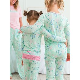 Mint Meadow Toddler Ruffle Long Sleeve Pajama Set, Bamboo Viscose