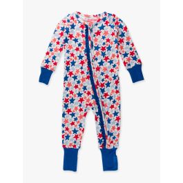 Star-Spangled Convertible Ruffle One Piece Pajama, Bamboo Viscose
