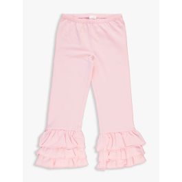 Kids Pink Ruffle Flare Pants
