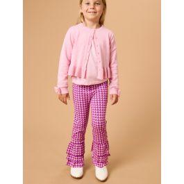 Plum Tart Houndstooth Flare Pants