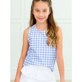 Periwinkle Blue Gingham Active Tank Top