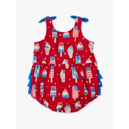 Stars & Scoops Knit Tie Shoulder Bubble Romper