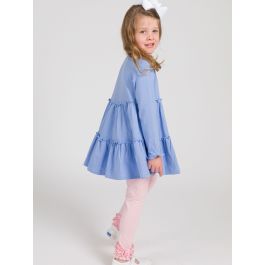 Periwinkle Blue Knit Ruffle Tiered Tunic