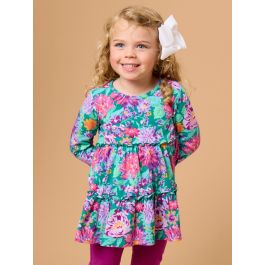 Wisteria Blooms Knit Ruffle Tiered Tunic