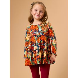 Autumn Blooms Knit Ruffle Tiered Tunic