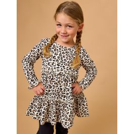 Classic Leopard Knit Ruffle Tiered Tunic