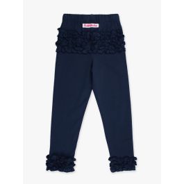 Dark Navy Ruffle Leggings, with Signature Rear Ruffles