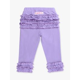 Wisteria Purple Ruffle Leggings, with Signature Rear Ruffles