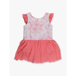 Bubblegum Pink Butterfly Garden Toile Flutter Sleeve Leotard