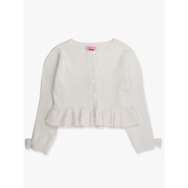 White Sweater Knit Peplum Cardigan