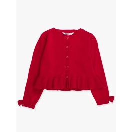 Red Sweater Knit Peplum Cardigan