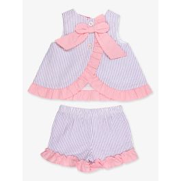 Wisteria Purple Seersucker Ruffle Swing Top and Short Set