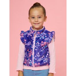 Purple Meadow Ruffle Marshmallow Fleece Vest