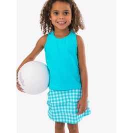 Bright Aqua Gingham Active Skort