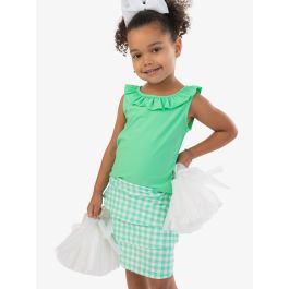 Spring Green Gingham Active Skort