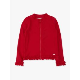 Red Active Full Zip Ruffle Jacket