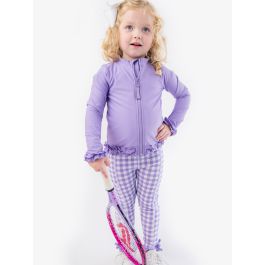 Wisteria Purple Active Full Zip Ruffle Jacket