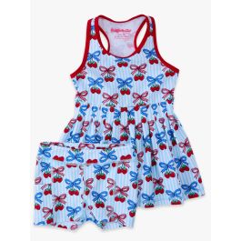 Berries & Bows Active Dress & Bike Short Set