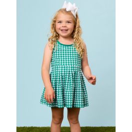 Varsity Green Houndstooth Active Dress & Bike Short Set