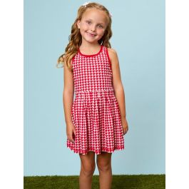 Varsity Red Houndstooth Active Dress & Bike Short Set