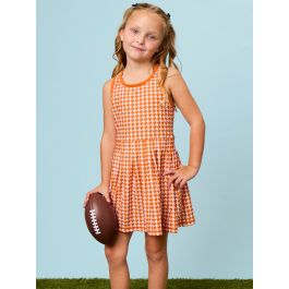 Varsity Orange Houndstooth Active Dress & Bike Short Set