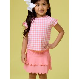 Bubblegum Pink Active Tiered Flare Skort
