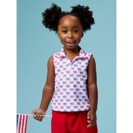 Freedom Flags Sleeveless Polo Active Top
