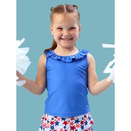 Sonic Blue Active Ruffle Tank Top