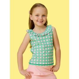Pink Coastal Cane Active Ruffle Tank Top