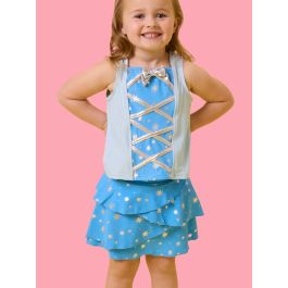 Crystal Blue Princess Active Princess Tiered Skort