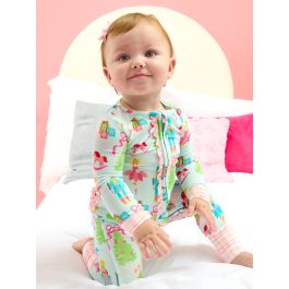 Nutcracker Wishes Convertible Ruffle One Piece Pajama, Bamboo Viscose