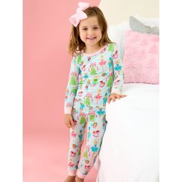 Nutcracker Wishes Ruffle Long Sleeve Pajama Set, Bamboo Viscose