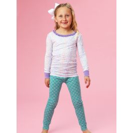 Magical Mermaid Girls Ruffle Long Sleeve Pajama Set, Bamboo Viscose