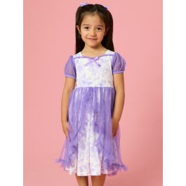 Wisteria Purple Butterfly Garden Toile Princess Dress-Up Sweetheart Nightgown